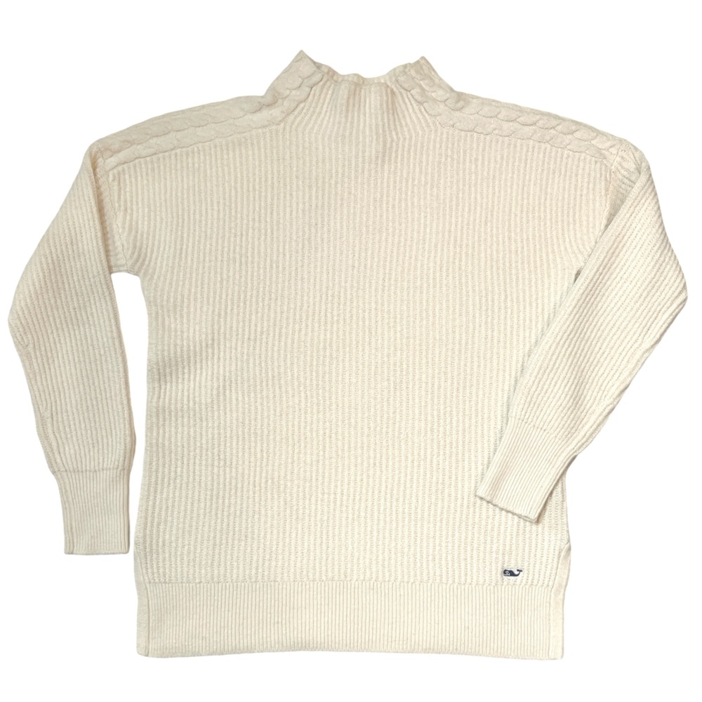 Vineyard Vines Cable Shoulder Mock Neck Sweater